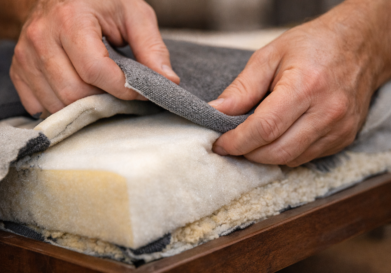 Furniture upholstery service in progress